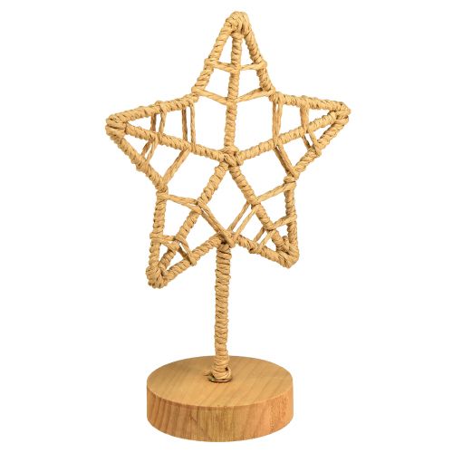 Artikel Stjernedekoration metal træstativ naturfiber Ø15cm 2stk