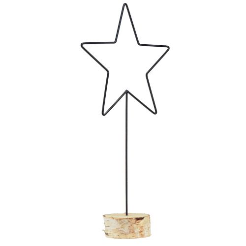 Artikel Store stjernedekorationer på en naturlig træbund - sort, 60 cm - elegant værelsesdekoration 30x10x60cm 2 stk.