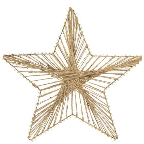 Floristik24 Star Jute Natural Rustik Julestjerne 30cm 4stk