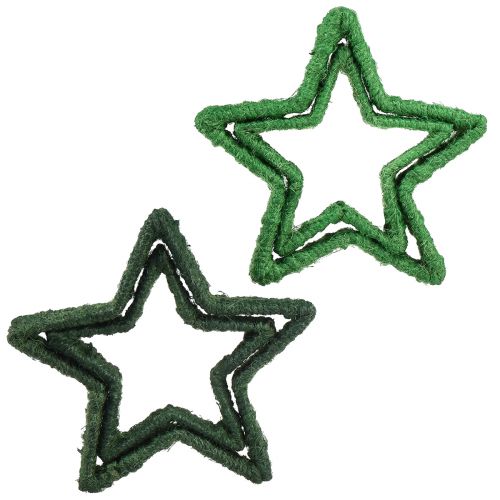 Artikel Stjerne til stand juledekoration jutegrøn 13/18cm 4stk