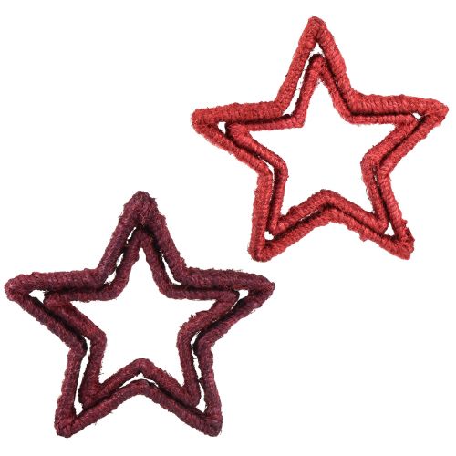 Artikel Stjerne til stand juledekoration juterød 13/18cm 4stk