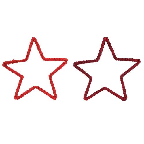 Artikel Stjerner til adventskrans Julepynt juterød 15cm 8 stk