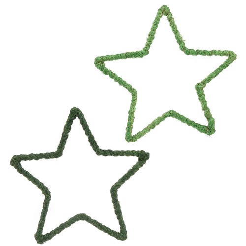 Artikel Stjerner jute til juledekoration julestjerner grøn 15cm 8 stk