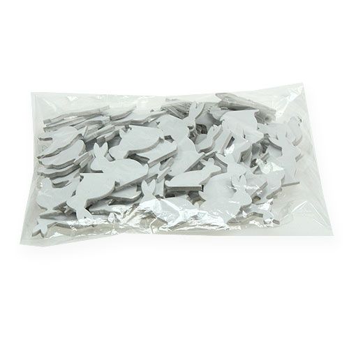 Floristik24 Sprededekoration påskekylling, kanin hvid 4cm 96p