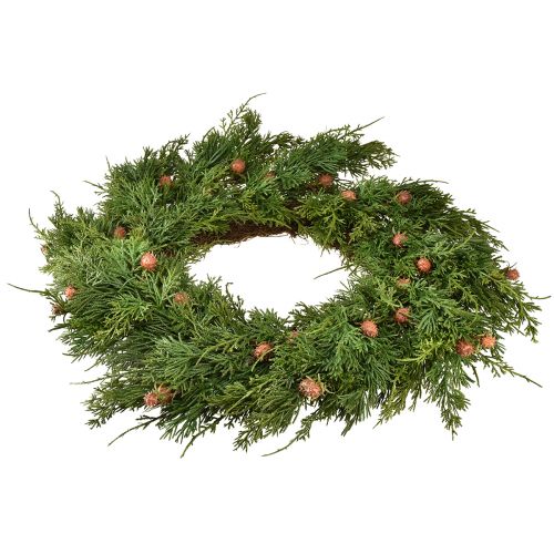 Floristik24 Grankrans Thuja med knopper base vinkrans Ø50cm