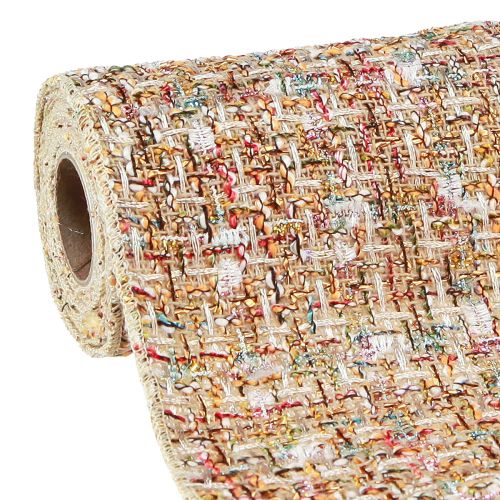 Artikel Bordløber beige farverig glitter vintage retro B19cm L1,5m
