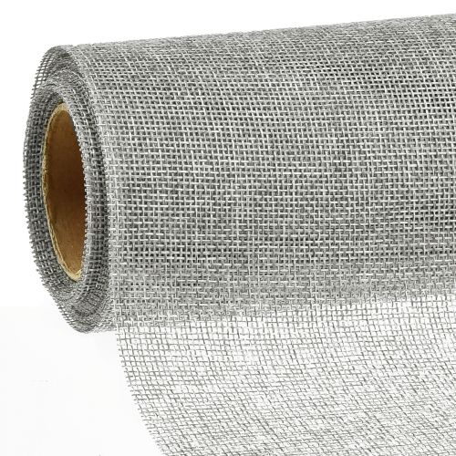 Artikel Bordløber grå med jute, dekorativt stof 29×450cm - Elegant bordløber til din festlige borddekoration