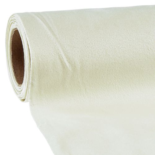 Floristik24 Bordløber fløjl bordløber creme dekorativt stof 28×270cm