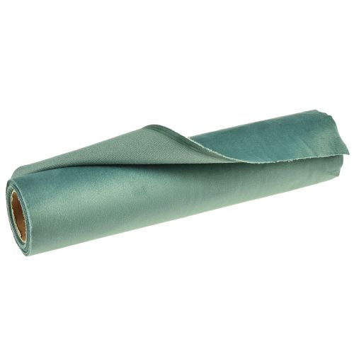 Artikel Fløjlsbordløber grøn turkis, dekorativt stof 28×270cm - Elegant bordløber til din festlige dekoration