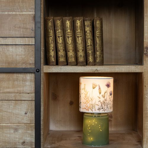 Artikel LED-bordlampe med blomstermønster til stilfuld stuebelysning, 23 cm