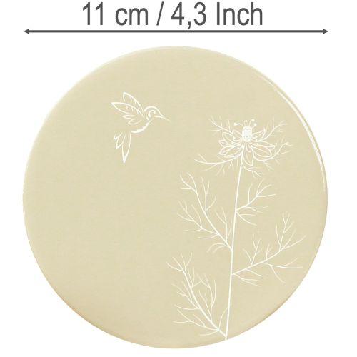 Artikel Bordskånere Spring Bird Brun Hvid Ø11cm 6 stk