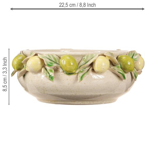 Artikel Keramisk skål med citroner – Middelhavs dekorativ skål til bord & køkken Ø21,5 cm H8,5 cm