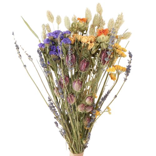 Artikel Tørret blomsterbuket lilla orange hav lavendel korn 55cm