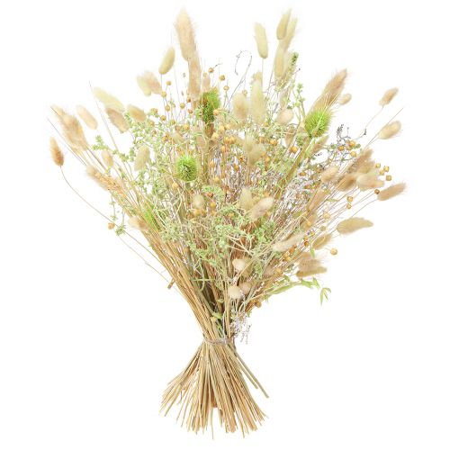 Artikel Tør buket af teasels havre hør mynte naturlig hvid 40cm 80g