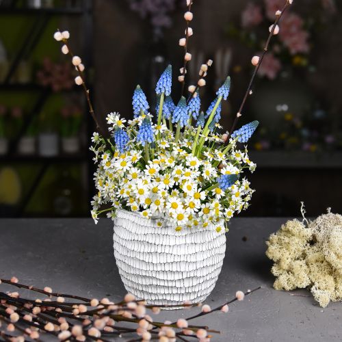 Artikel Plantekasse Beton Hvid Vintage Honeycomb Dekorativ urtepotte H15cm Ø15cm