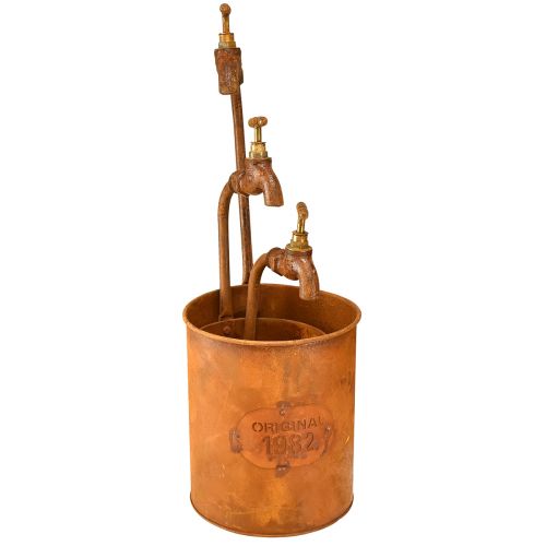 Plantekasse patina dekorativt metal med hane H25/37/43cm sæt med 3 stk | Floristik24.dk