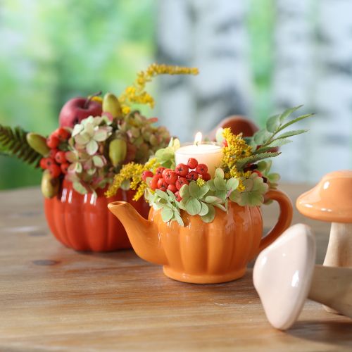 Floristik24 Plantepotte i keramik, orange, assorteret, 15×9×6,5 cm, 2 stk.