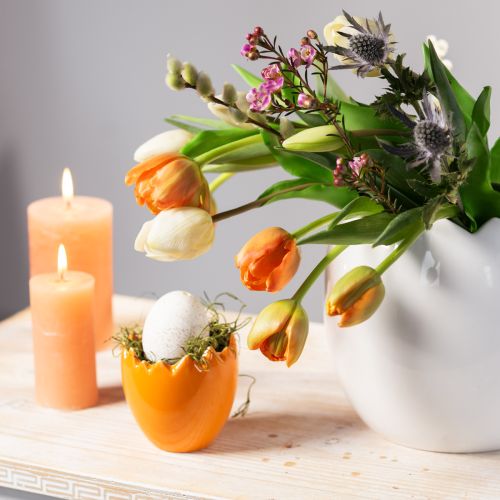 Artikel Plantekasse Påskeæg Stort Æg Keramisk Plantekrukke Hvid 20×18cm