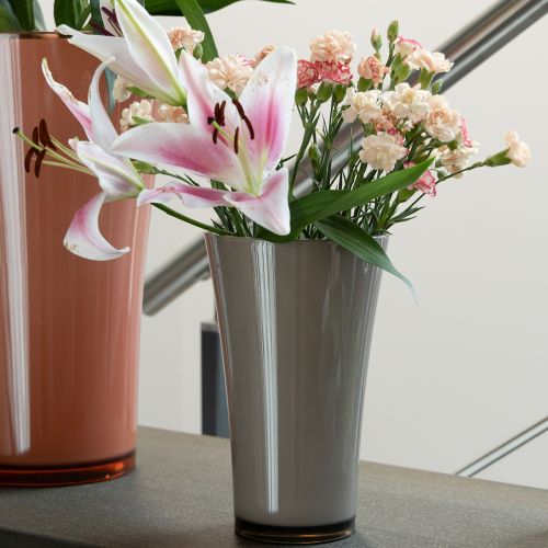 Floristik24 Vase “Fizzy” Ø16cm H27cm platingrå 1 stk.
