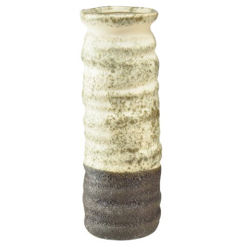 Floristik24 Vase keramisk dekoration til tør blomsterdekoration creme grågrøn H34cm