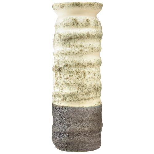Artikel Vase keramisk dekoration til tør blomsterdekoration creme grågrøn H34cm