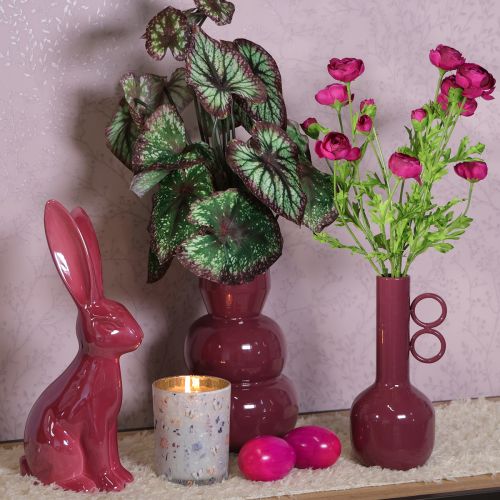 Artikel Moderne, kunstnerisk vase med lang hals og runde hanke til stilfuld indretning, 24 cm