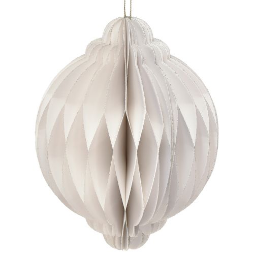 Floristik24 Honeycomb kugle julekugle papir hvid FSC Ø15cm H20cm