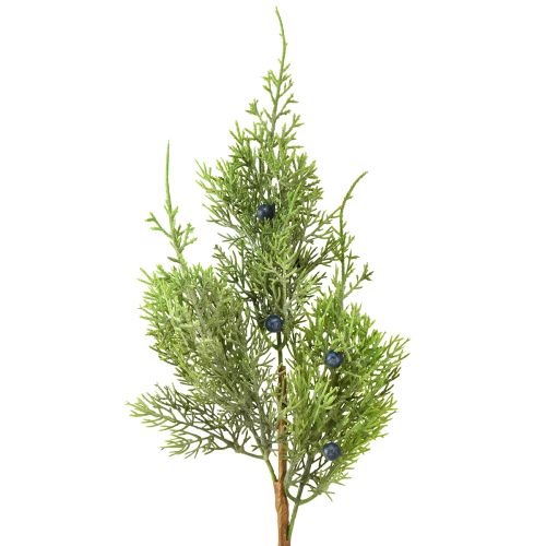 Artikel Enebær med bær kunstige grene grøn blå L42cm 4 stk
