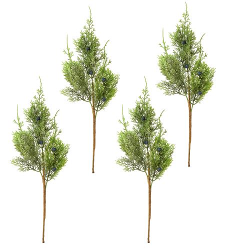 Artikel Enebær med bær kunstige grene grøn blå L42cm 4 stk