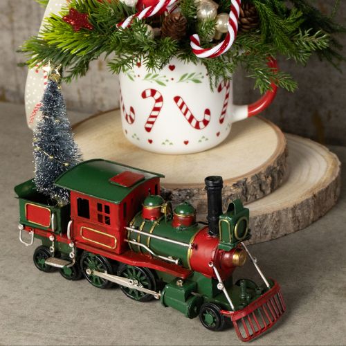 Artikel Juletog med granlokomotiv julegrøn 20 cm