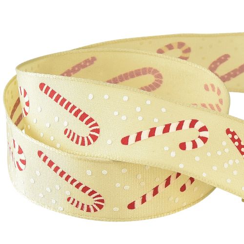 Artikel Julebånd med bolsjer gavebånd beige 25mm 15m