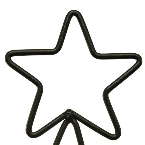 Artikel Metal juletræ med dekorativ træbakke, 98,5cm - Moderne juledekoration