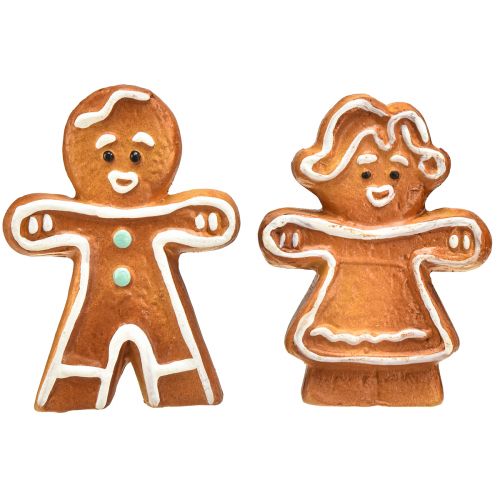 Artikel Julepynt keramisk honningkage kvinde og mand 7cm 6stk