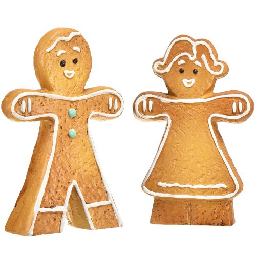 Artikel Julepynt honningkager mand og kvinde keramik 16cm 2stk