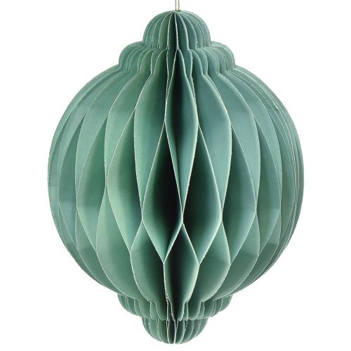 Floristik24 Julekuglepapir turkis løg FSC Ø15cm H20cm