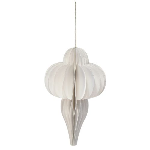 Artikel Julekuglepapir honeycomb dekoration løg hvid FSC Ø12cm