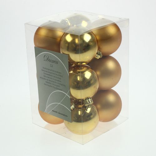 Artikel Julekugle plast guld 6cm 12 stk