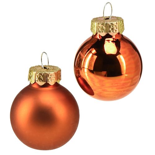 Floristik24 Julekugler orange mini glaskugler Ø2,5cm 22 stk