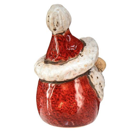 Artikel Sød keramisk julemandsfigur, rød og hvid, 10cm - perfekt juledekoration - 4 stk.