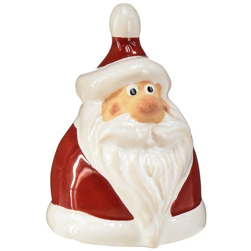 Keramisk julemandsfigur, rød og hvid, 6,4 cm – Festlig juledekoration – 6 stk.