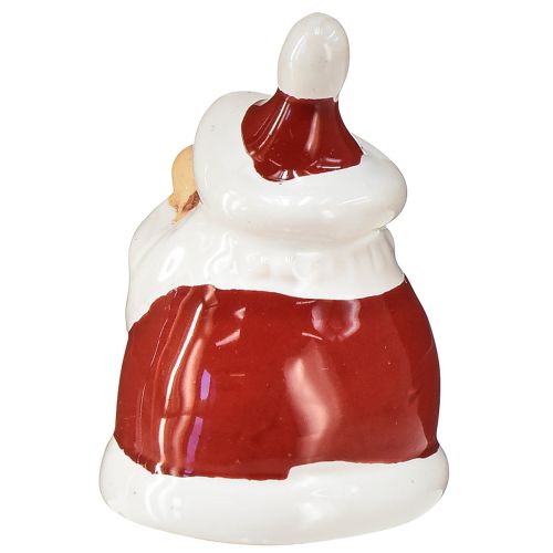 Artikel Keramisk julemandsfigur, rød og hvid, 6,4 cm – Festlig juledekoration – 6 stk.