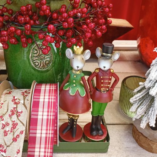 Artikel Julemusdekorationsfigurer 14,5 cm rød-grøn 2 stk.
