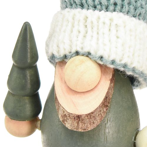 Artikel Julenissedekoration nisse trægrøn mynte H14cm 6 stk