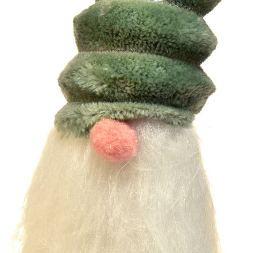 Floristik24 Festlig nisse med spiralgrøn hat og hvidt skæg 65cm - Skandinavisk julemagi til dit hjem - 2 stk.