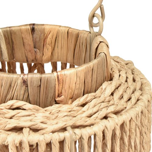 Artikel Raffia lanterne med håndtag naturfiber til LED lys Ø19cm H36cm