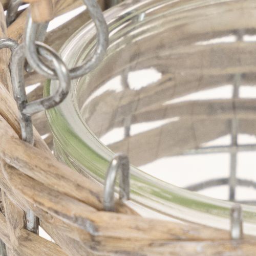 Hængende lanternedekoration, metal, glas, pil, Ø13 cm H12 cm, 2 stk. | Floristik24.dk