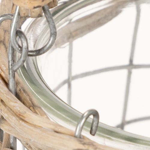 Hængende lanterne, glas, metal, pil, Ø14,5 cm, 2 stk. | Floristik24.dk
