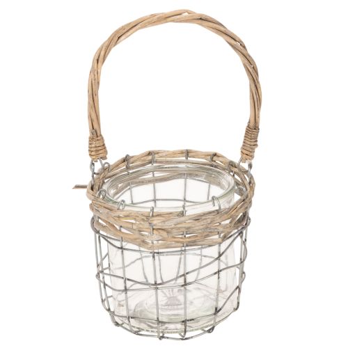 Hængende lanterne, glas, metal, pil, Ø14,5 cm, 2 stk. | Floristik24.dk