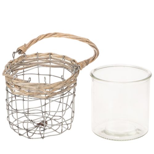 Hængende lanterne, glas, metal, pil, Ø14,5 cm, 2 stk. | Floristik24.dk
