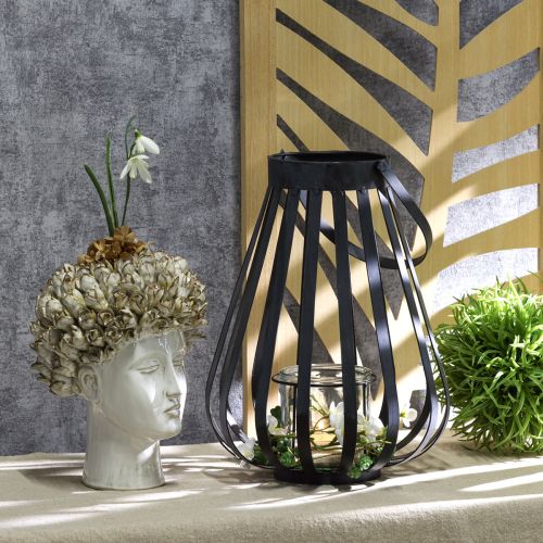 Artikel Lanterne metal lanterne med glas antracit Ø23cm H27cm